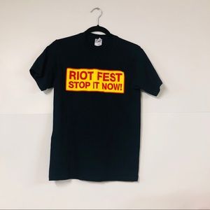 Riot Fest “ Stop It Now” T-shirt Black Size Small